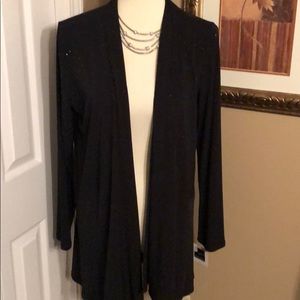 Clara Sun Woo XL Black Jersey Cardigan